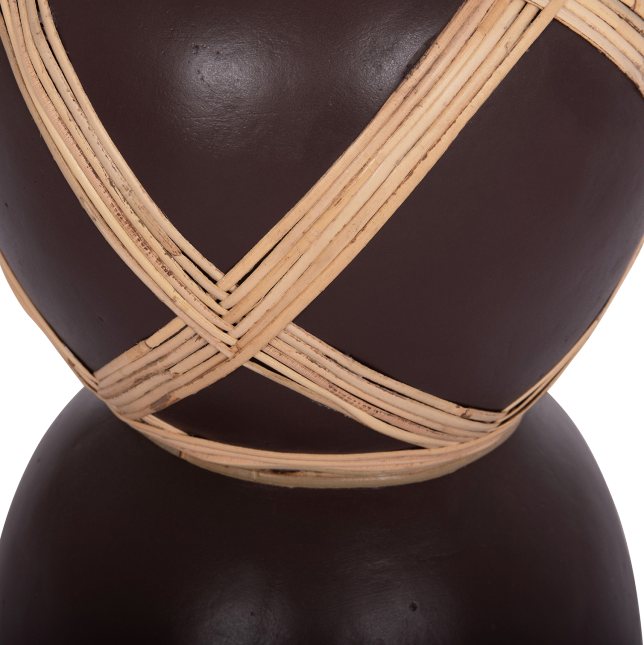 DECORATIVE FLOOR VASE MAYNARD HM4672.07L TERRACOTTA IN CHOCOLATE COLOR--RATTAN Φ32x62.5Hcm. [9]