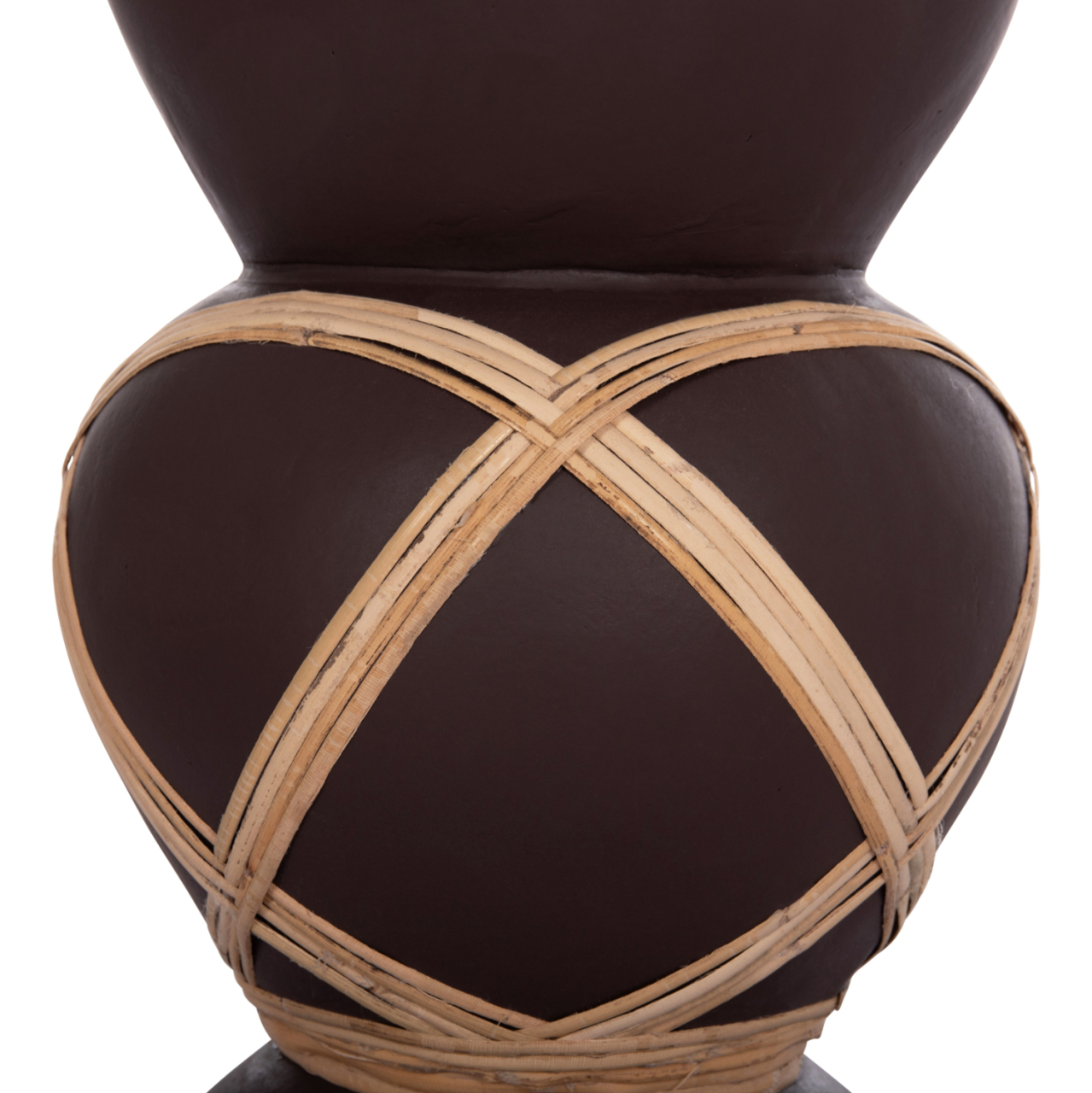 DECORATIVE FLOOR VASE MAYNARD HM4672.07S TERRACOTTA IN CHOCOLATE COLOR--RATTAN Φ27.5x50Hcm. [6]
