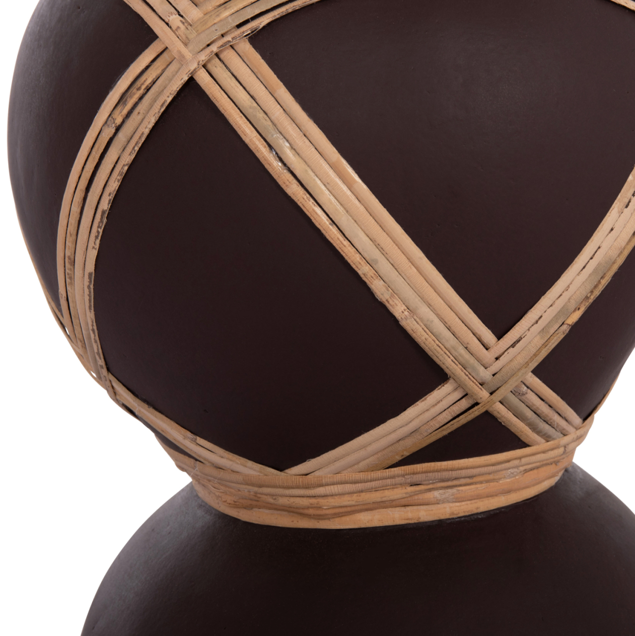 DECORATIVE FLOOR VASE MAYNARD HM4672.07S TERRACOTTA IN CHOCOLATE COLOR--RATTAN Φ27.5x50Hcm. [9]