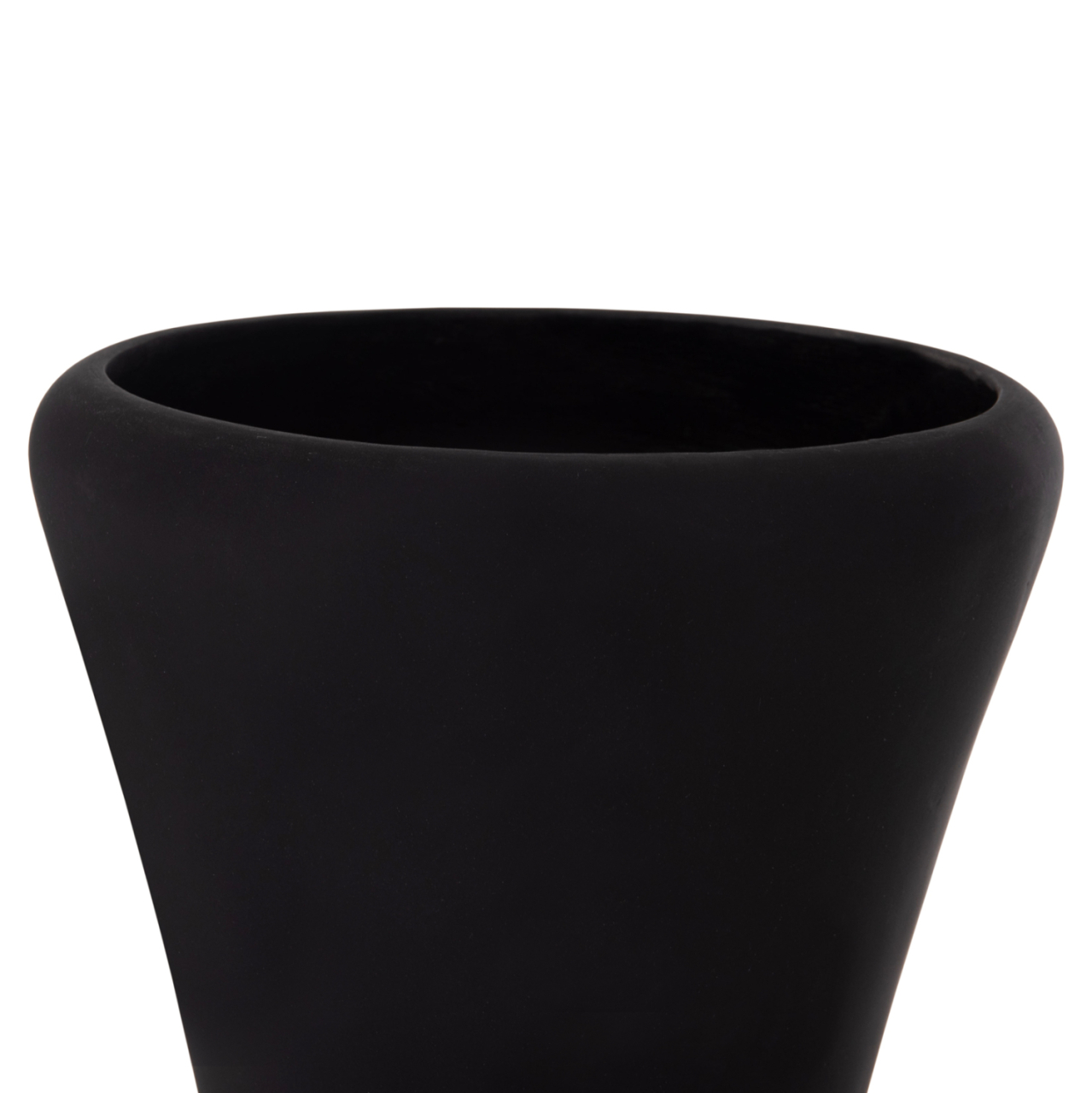 DECORATIVE FLOOR VASE NEBULA HM4660.01L FIBER CEMENT IN BLACK--TEAK WOOD Φ45x172Hcm. [7]