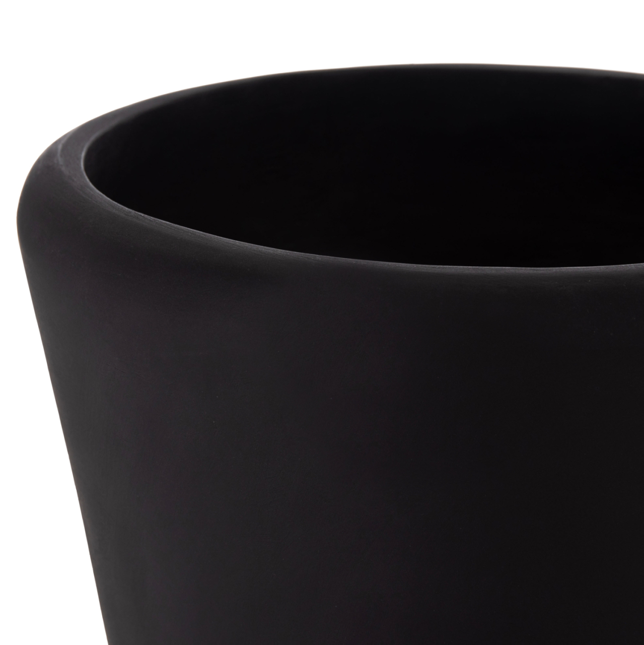 DECORATIVE FLOOR VASE NEBULA HM4660.01M FIBER CEMENT IN BLACK--TEAK WOOD Φ45x148Hcm. [10]