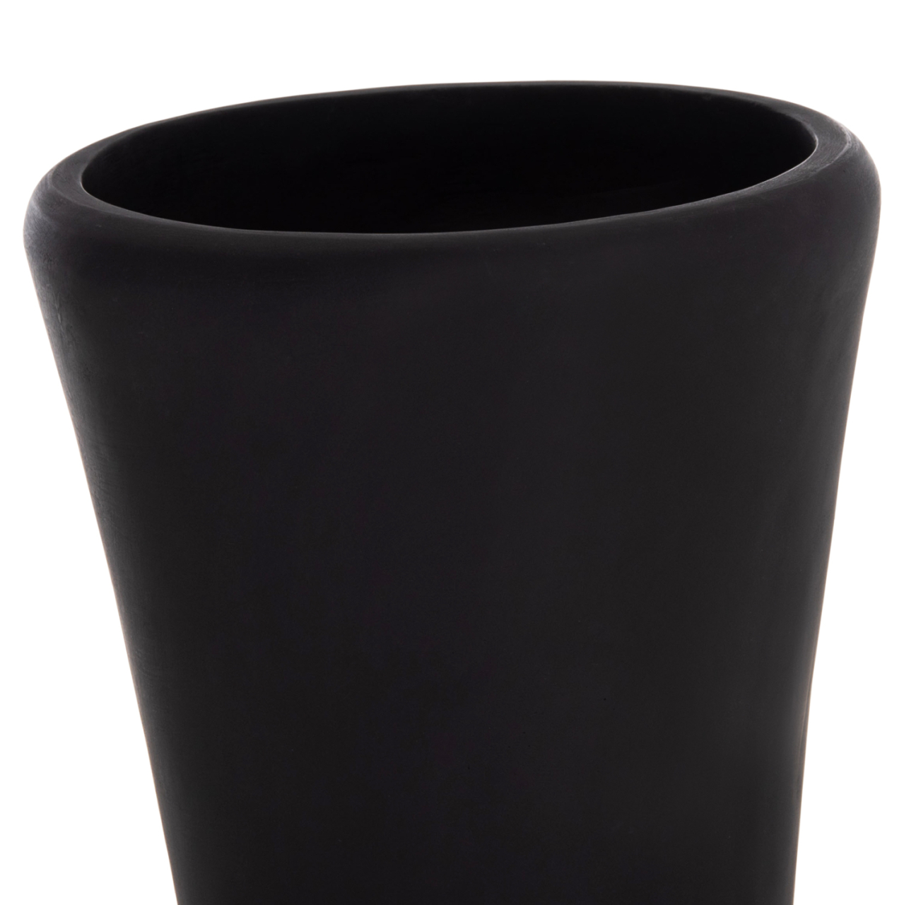 DECORATIVE FLOOR VASE NEBULA HM4660.01M FIBER CEMENT IN BLACK--TEAK WOOD Φ45x148Hcm. [7]