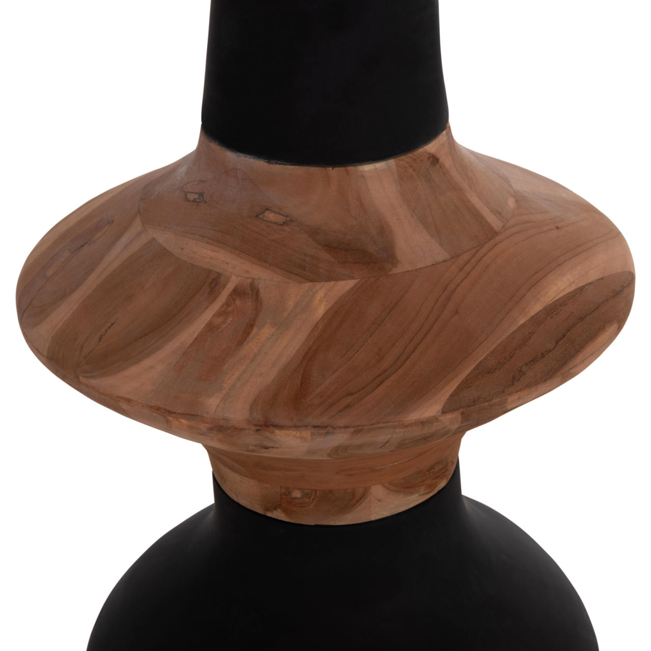 DECORATIVE FLOOR VASE NEBULA HM4660.01S FIBER CEMENT IN BLACK--TEAK WOOD Φ45x115Hcm. [8]