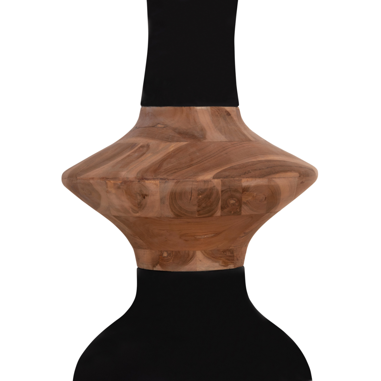 DECORATIVE FLOOR VASE NEBULA HM4660.01S FIBER CEMENT IN BLACK--TEAK WOOD Φ45x115Hcm. [5]