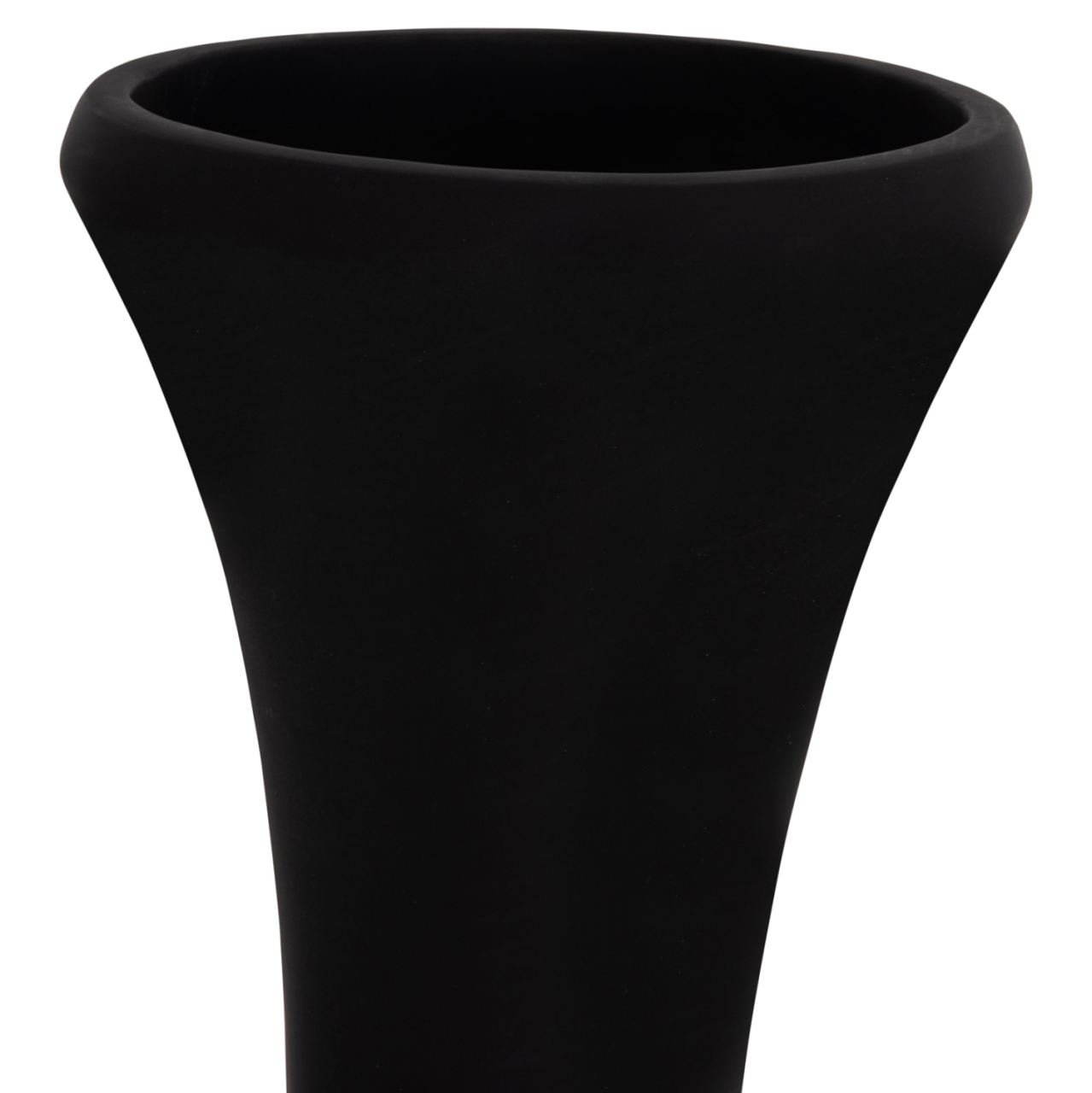 DECORATIVE FLOOR VASE NEBULA HM4660.01S FIBER CEMENT IN BLACK--TEAK WOOD Φ45x115Hcm. [7]