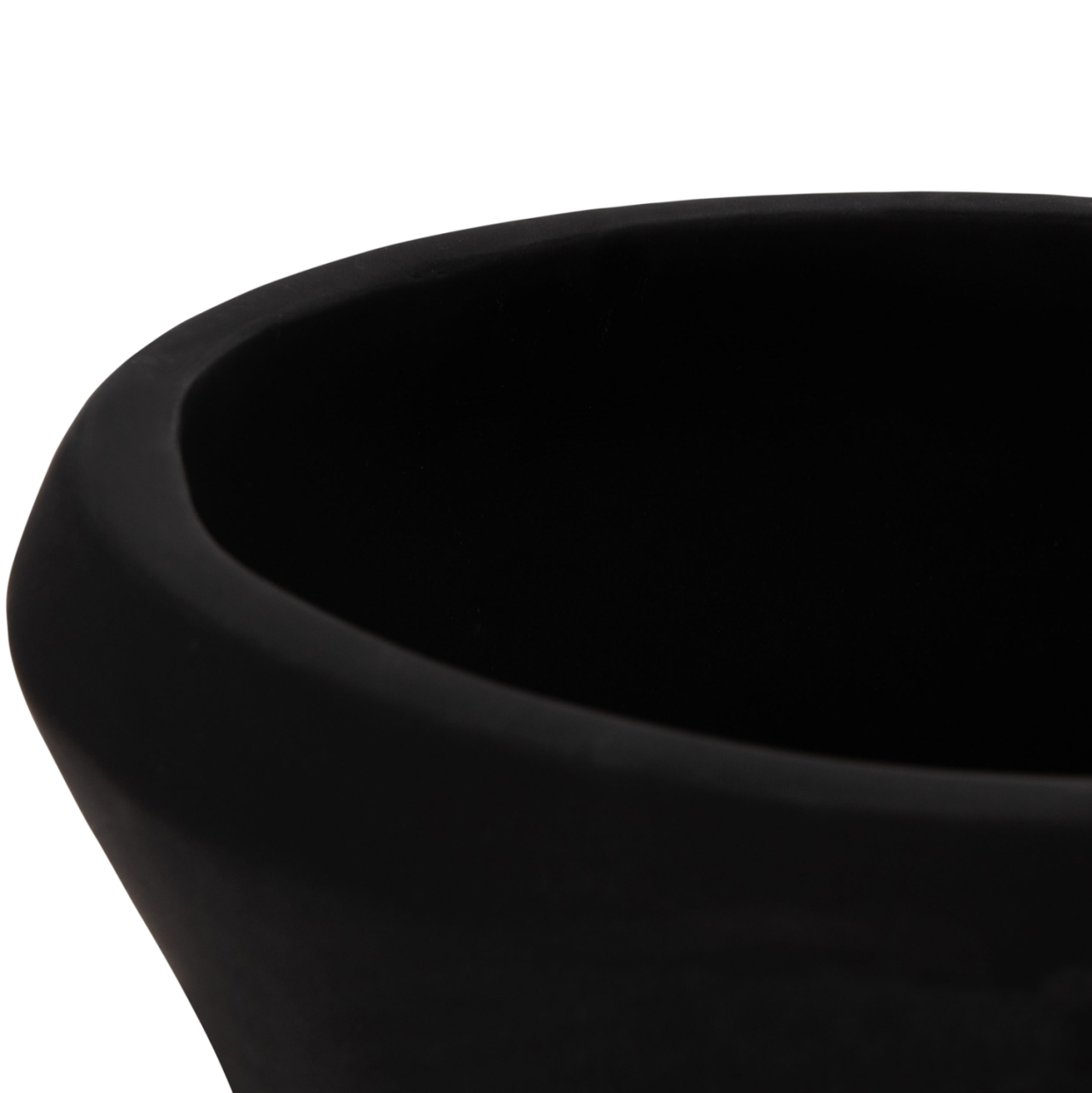 DECORATIVE FLOOR VASE NEBULA HM4660.01S FIBER CEMENT IN BLACK--TEAK WOOD Φ45x115Hcm. [9]