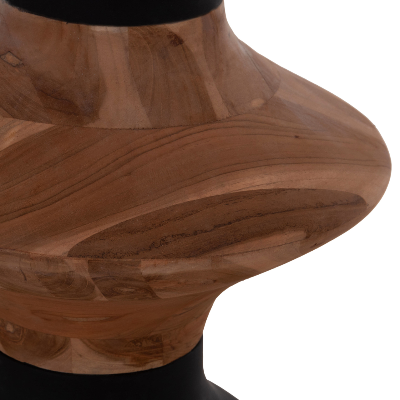 DECORATIVE FLOOR VASE NEBULA HM4660.01S FIBER CEMENT IN BLACK--TEAK WOOD Φ45x115Hcm. [10]