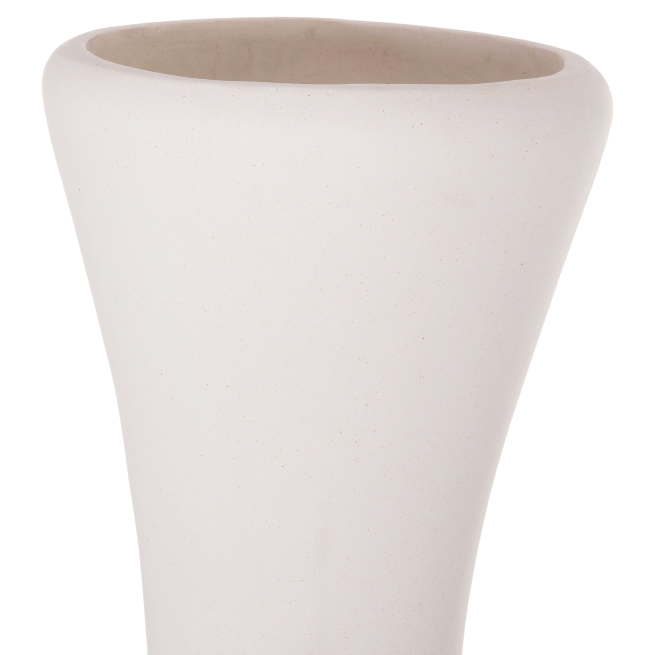 DECORATIVE FLOOR VASE NEBULA HM4660.02L FIBER CEMENT IN WHITE--TEAK WOOD Φ45x172Hcm. [7]