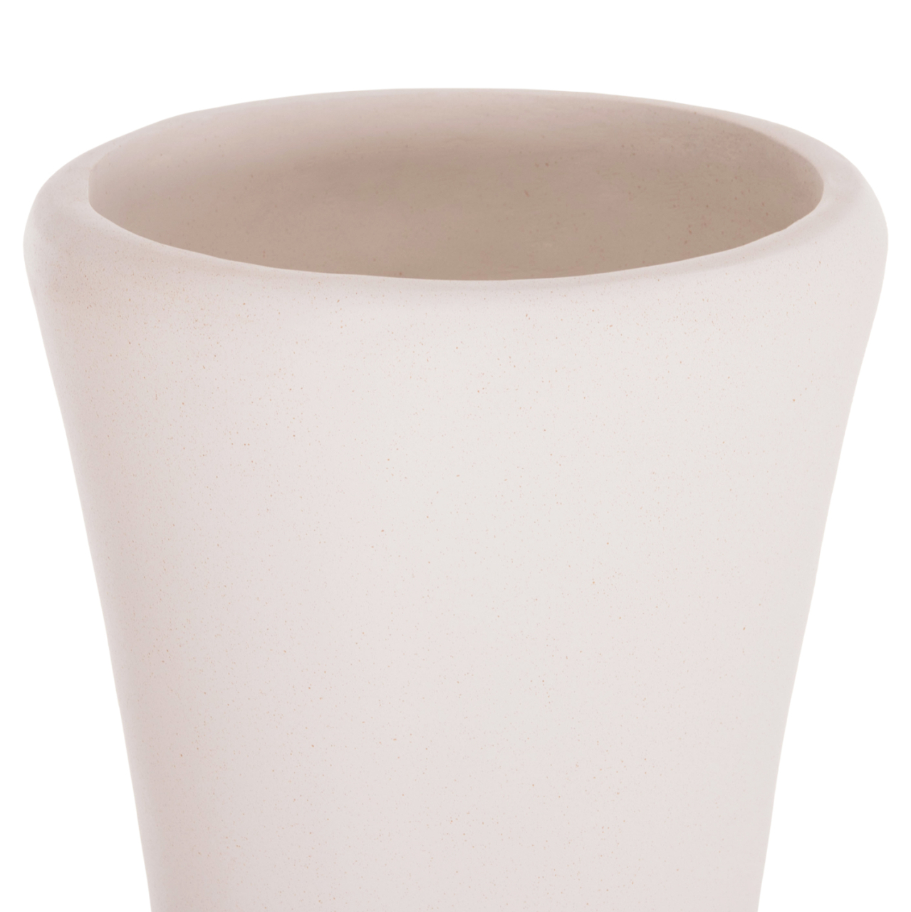 DECORATIVE FLOOR VASE NEBULA HM4660.02M FIBER CEMENT IN WHITE--TEAK WOOD Φ45x148Hcm. [7]