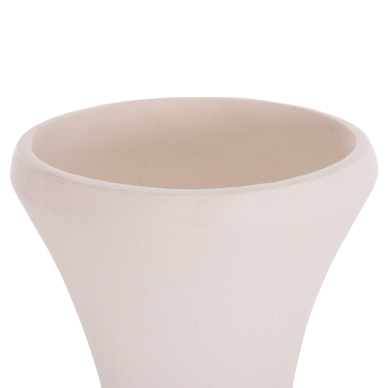 DECORATIVE FLOOR VASE NEBULA HM4660.02S FIBER CEMENT IN WHITE--TEAK WOOD Φ45x115Hcm. [8]