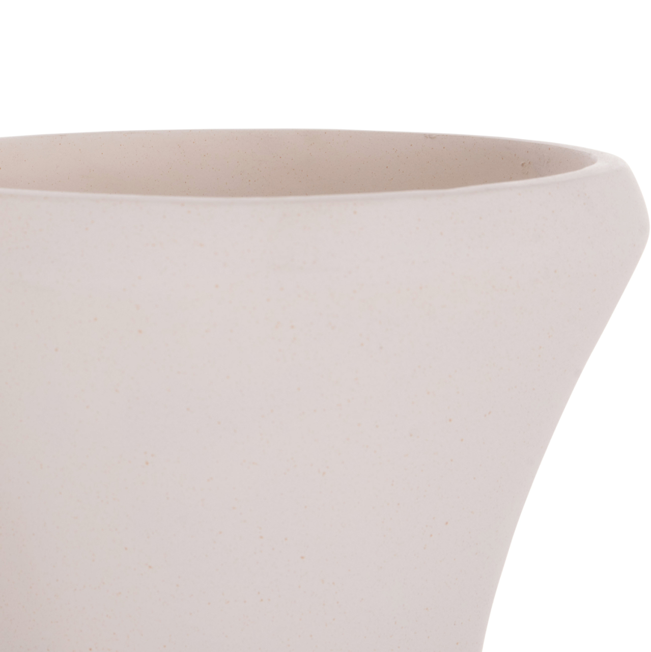 DECORATIVE FLOOR VASE NEBULA HM4660.02S FIBER CEMENT IN WHITE--TEAK WOOD Φ45x115Hcm. [10]