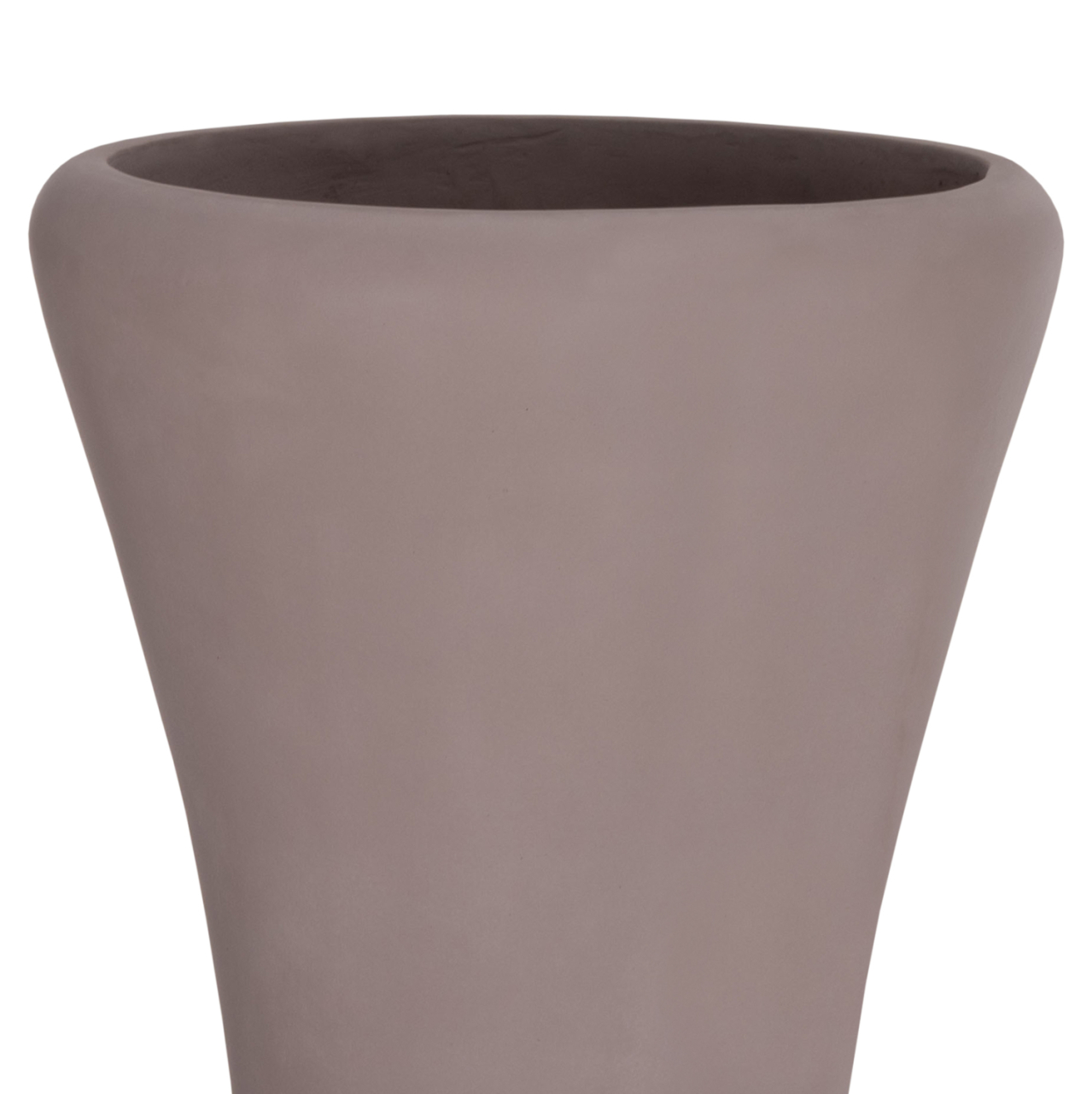 DECORATIVE FLOOR VASE NEBULA HM4660.05L FIBER CEMENT IN TAUPE--TEAK WOOD Φ45x172Hcm. [8]