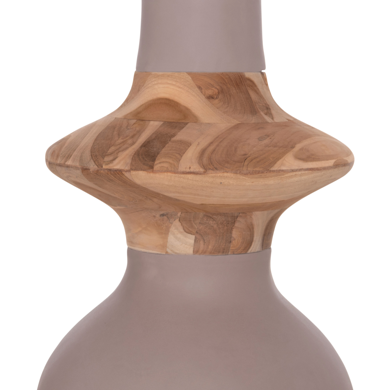 DECORATIVE FLOOR VASE NEBULA HM4660.05M FIBER CEMENT IN TAUPE--TEAK WOOD Φ45x148Hcm. [5]