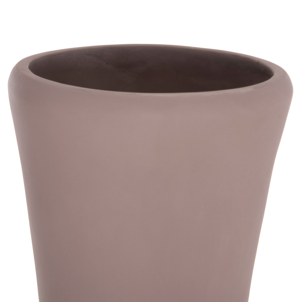 DECORATIVE FLOOR VASE NEBULA HM4660.05M FIBER CEMENT IN TAUPE--TEAK WOOD Φ45x148Hcm. [7]