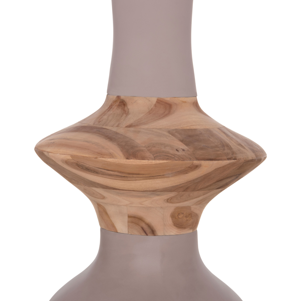 DECORATIVE FLOOR VASE NEBULA HM4660.05S FIBER CEMENT IN TAUPE--TEAK WOOD Φ45x115Hcm. [5]