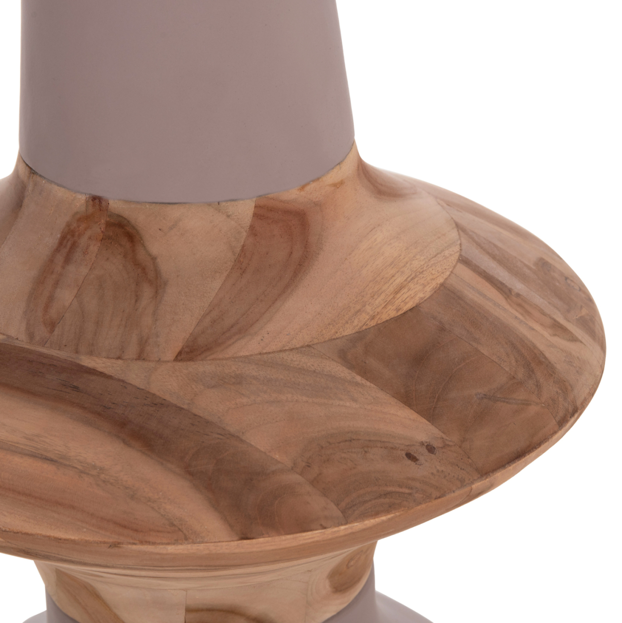 DECORATIVE FLOOR VASE NEBULA HM4660.05S FIBER CEMENT IN TAUPE--TEAK WOOD Φ45x115Hcm. [8]