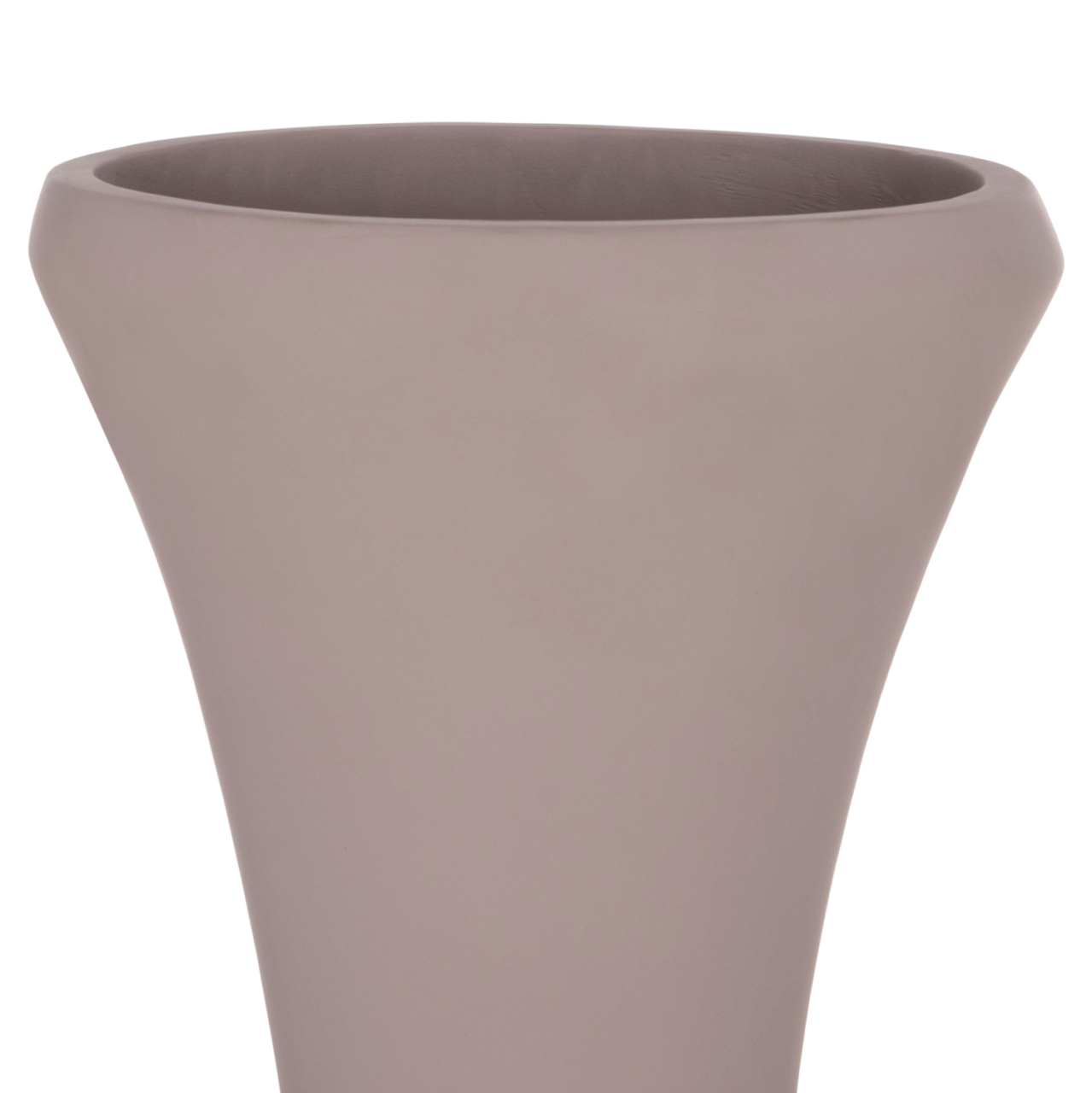 DECORATIVE FLOOR VASE NEBULA HM4660.05S FIBER CEMENT IN TAUPE--TEAK WOOD Φ45x115Hcm. [4]