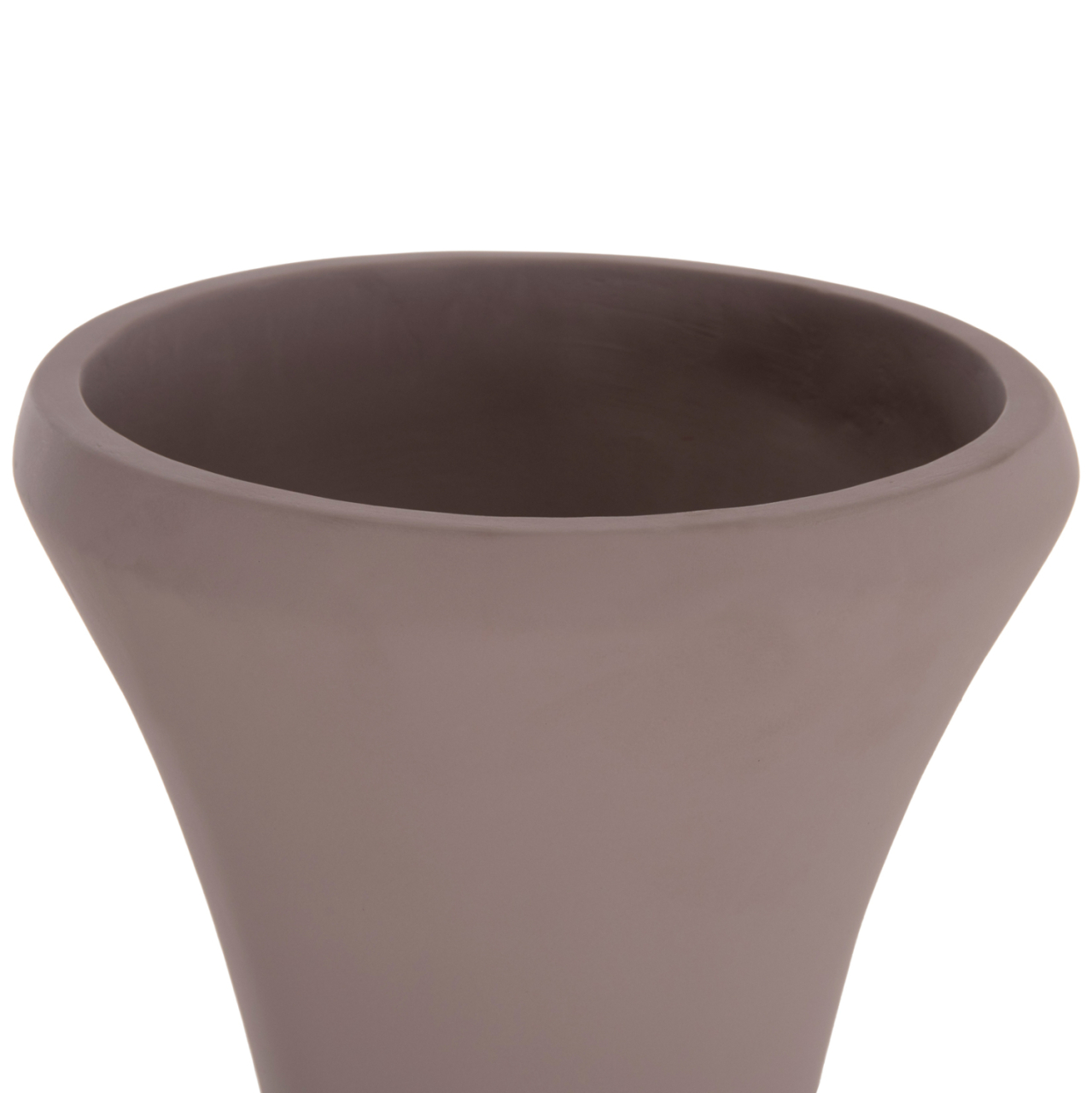 DECORATIVE FLOOR VASE NEBULA HM4660.05S FIBER CEMENT IN TAUPE--TEAK WOOD Φ45x115Hcm. [7]