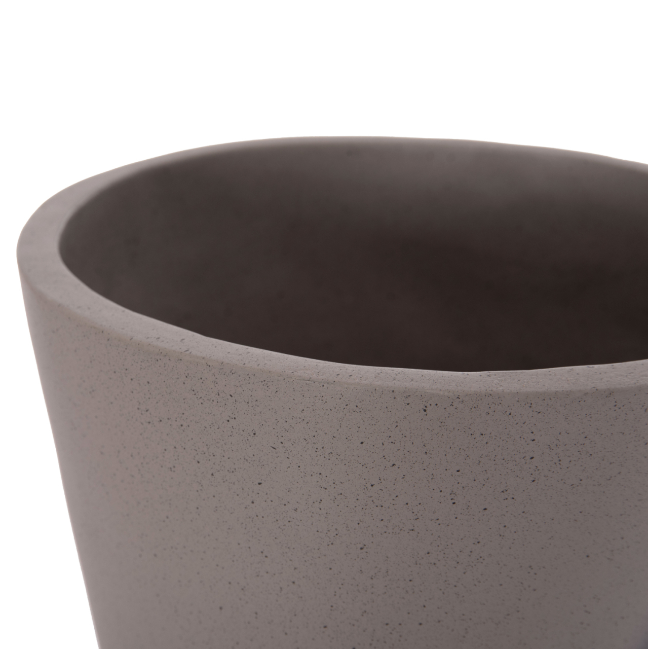 DECORATIVE FLOOR VASE NEBULA HM4661.03 FIBER CEMENT IN GREY--TEAK WOOD Φ60x115Hcm. [9]