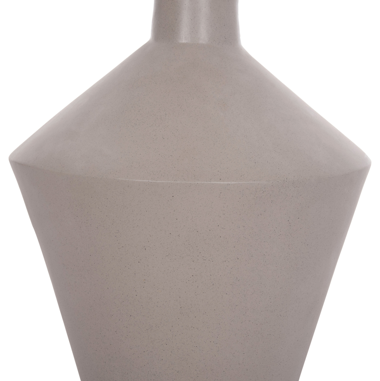 DECORATIVE FLOOR VASE NEBULA HM4661.03 FIBER CEMENT IN GREY--TEAK WOOD Φ60x115Hcm. [6]