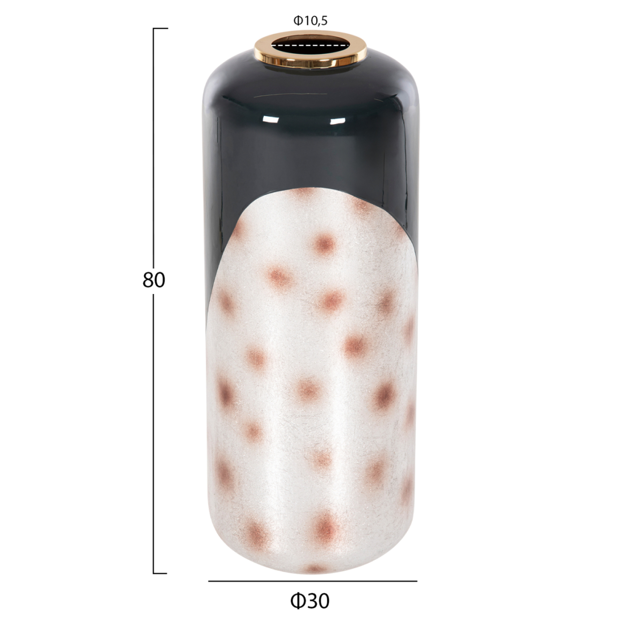 DECORATIVE FLOOR VASE RAKSASA HM4231.05 METAL IN ANTHRACITE BLUE-SILVER Φ30x80Hcm. [2]