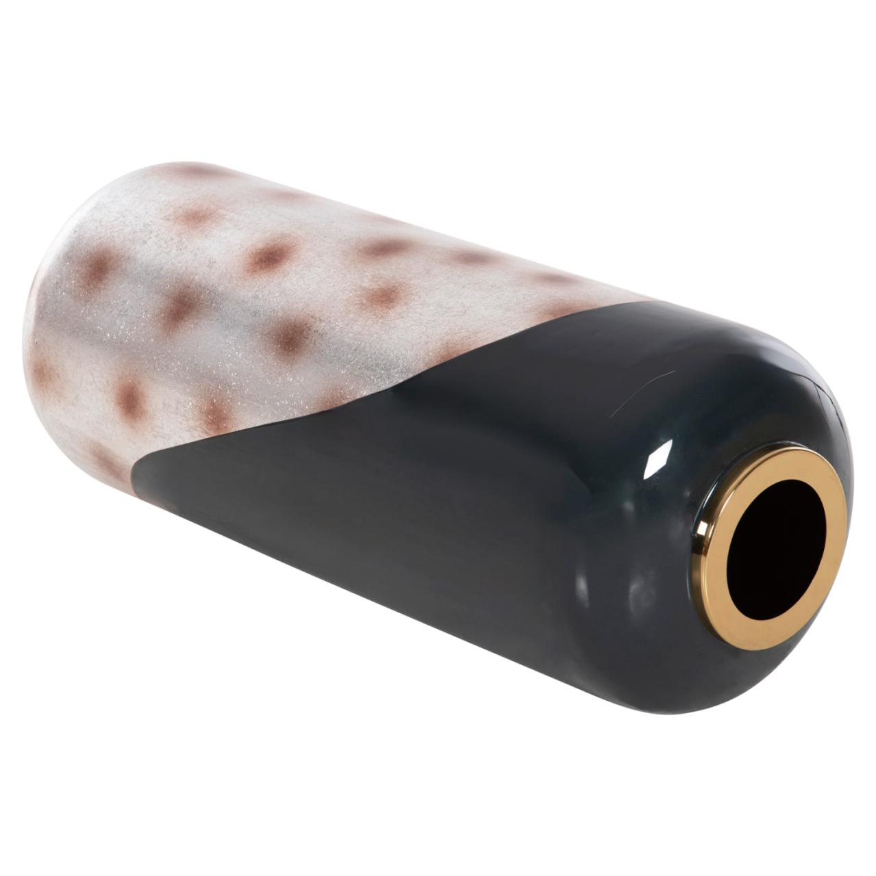 DECORATIVE FLOOR VASE RAKSASA HM4231.05 METAL IN ANTHRACITE BLUE-SILVER Φ30x80Hcm. [6]