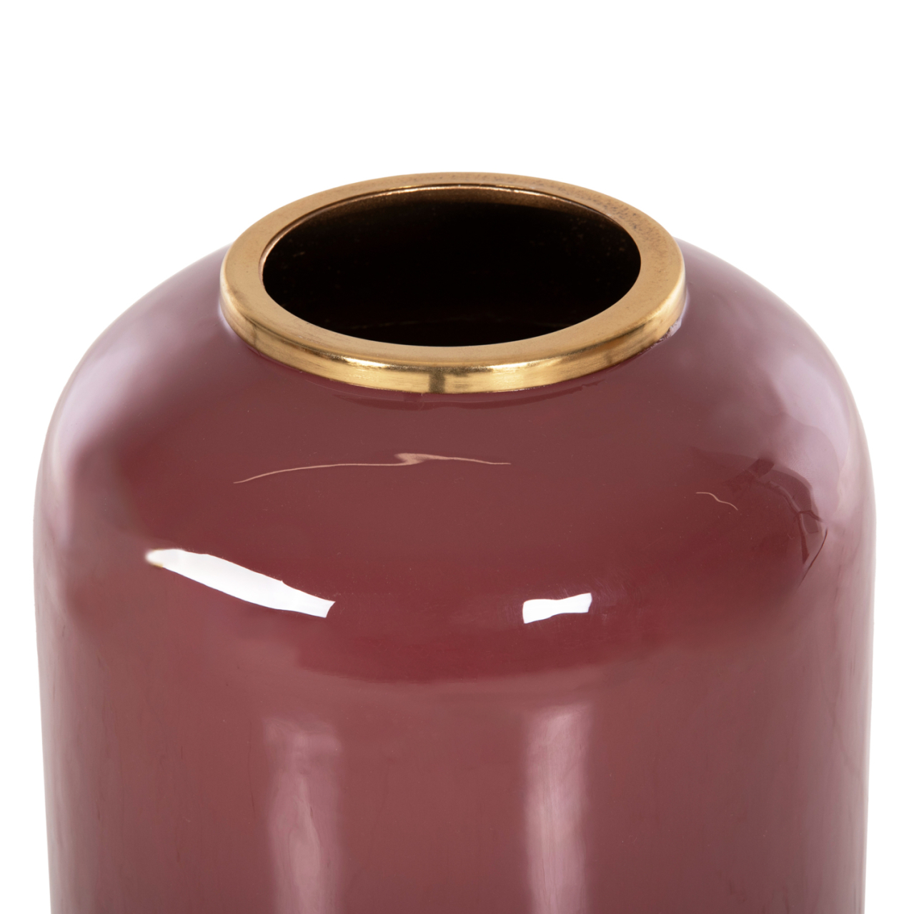 DECORATIVE FLOOR VASE RAKSASA HM4232.06 METAL IN CHERRY RED-GOLD PEARL Φ24x69Hcm. [4]