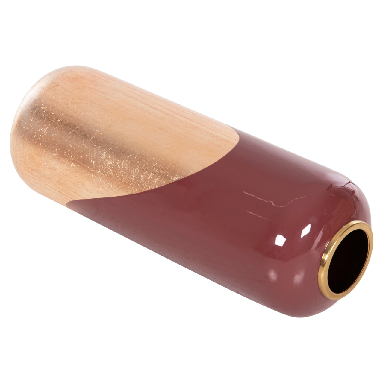 DECORATIVE FLOOR VASE RAKSASA HM4232.06 METAL IN CHERRY RED-GOLD PEARL Φ24x69Hcm. [6]