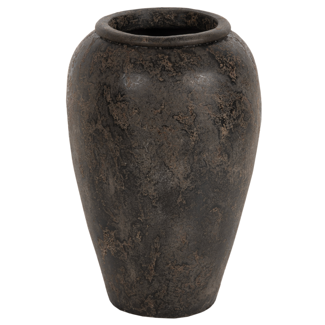 DECORATIVE FLOOR VASE SPARTA ΗΜ7933 TERRACOTA IN BLACK COLORING Φ47x69Hcm. [1]