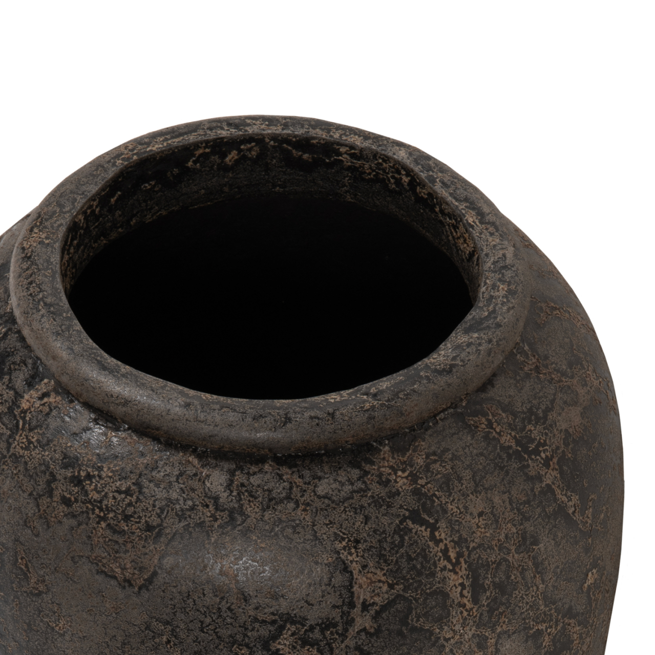 DECORATIVE FLOOR VASE SPARTA ΗΜ7933 TERRACOTA IN BLACK COLORING Φ47x69Hcm. [4]