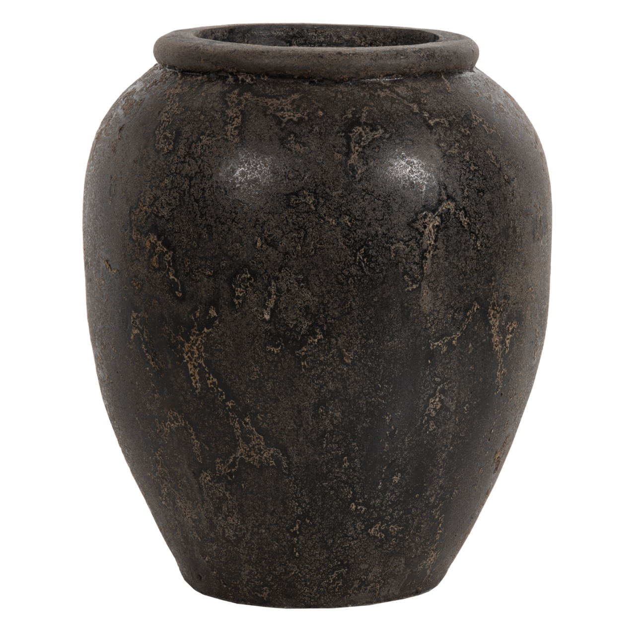 DECORATIVE FLOOR VASE SPARTA HM7928 TERRACOTA IN BLACK COLORING Φ44x49Hcm. [3]