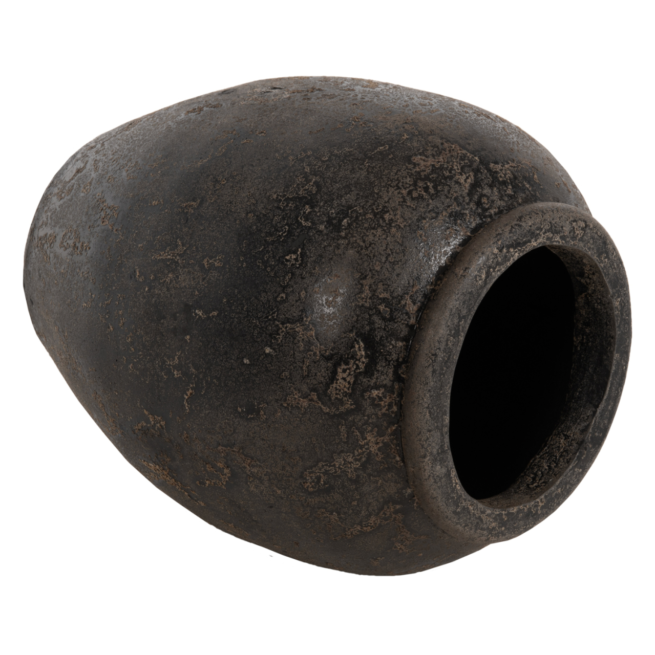 DECORATIVE FLOOR VASE SPARTA HM7928 TERRACOTA IN BLACK COLORING Φ44x49Hcm. [4]