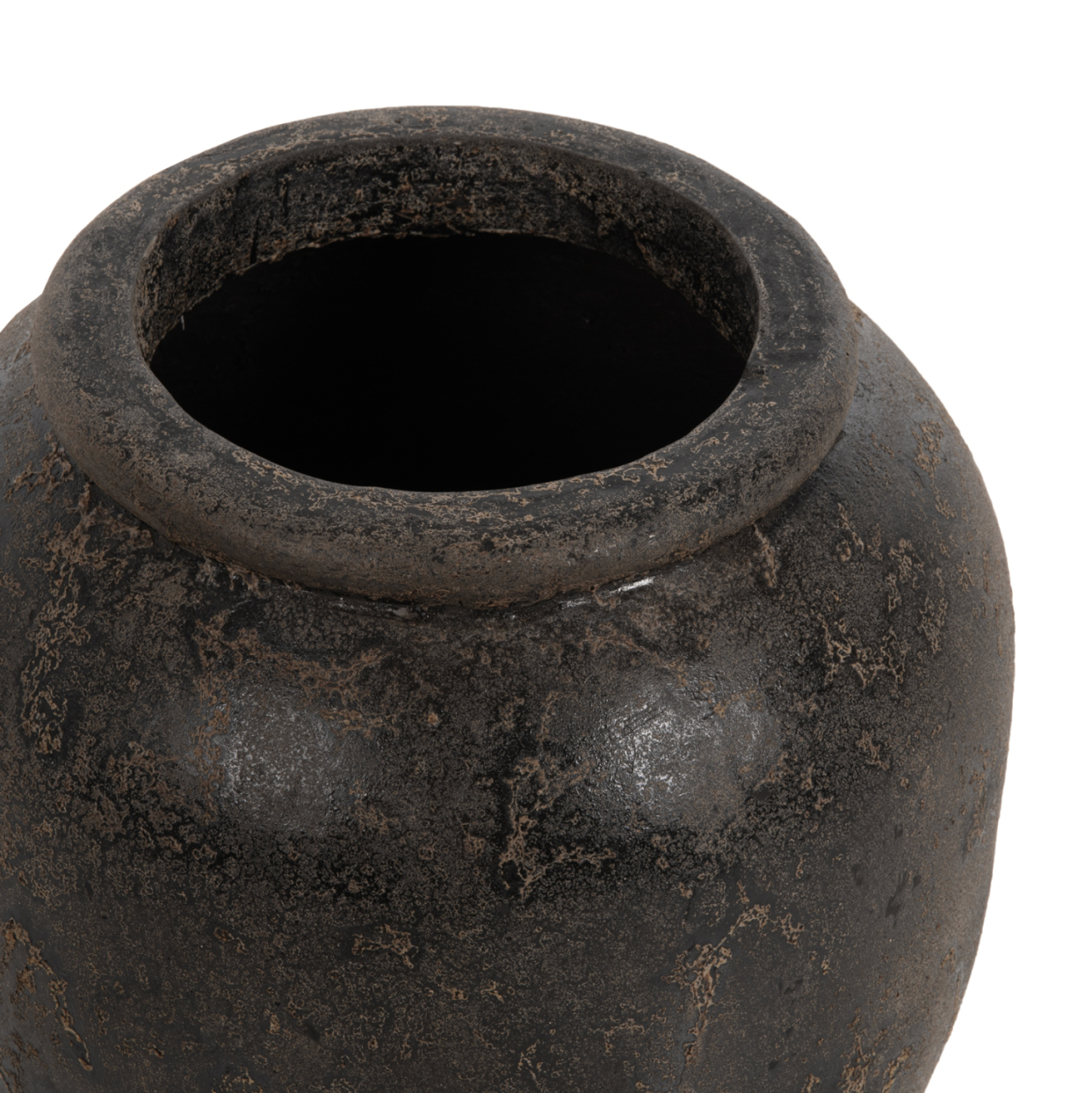 DECORATIVE FLOOR VASE SPARTA HM7928 TERRACOTA IN BLACK COLORING Φ44x49Hcm. [5]