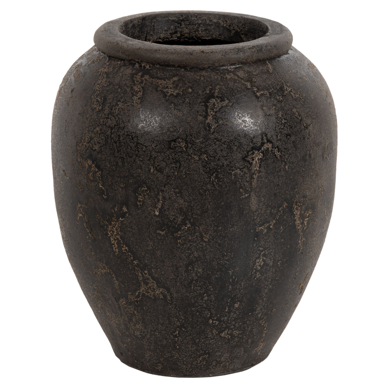 DECORATIVE FLOOR VASE SPARTA HM7928 TERRACOTA IN BLACK COLORING Φ44x49Hcm. [1]