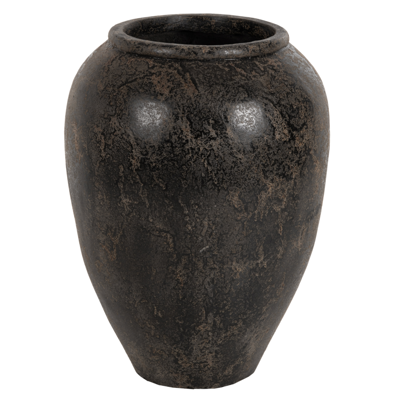 DECORATIVE FLOOR VASE SPARTA HM7934 TERRACOTA IN BLACK COLORING Φ66x85Hcm. [1]