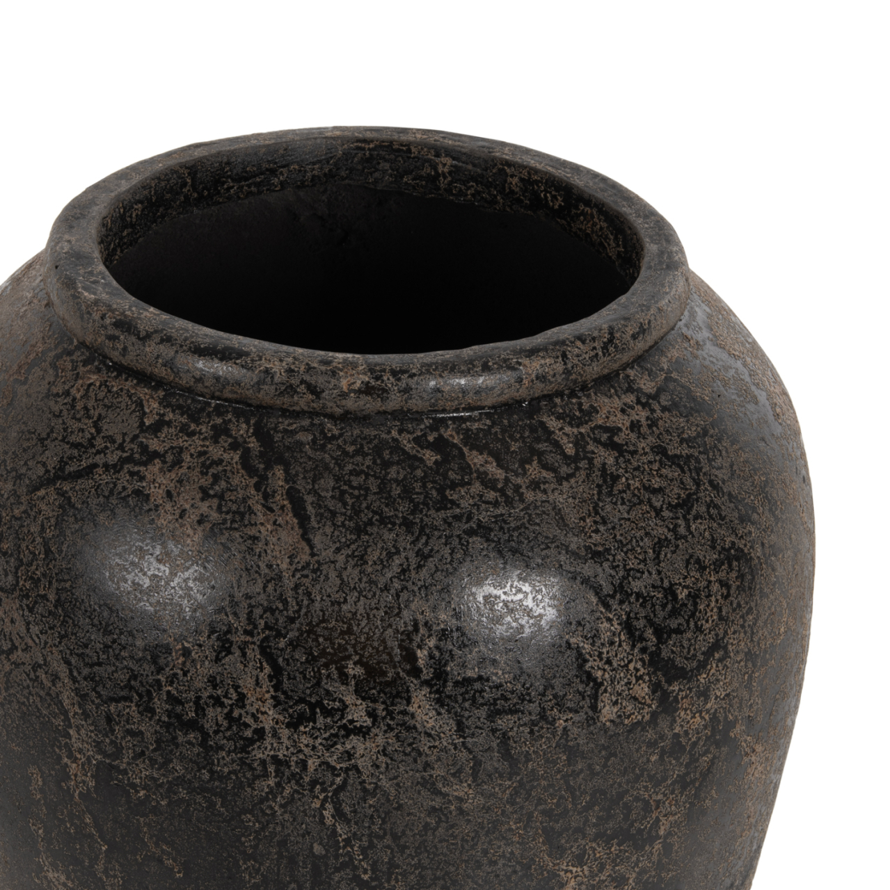 DECORATIVE FLOOR VASE SPARTA HM7934 TERRACOTA IN BLACK COLORING Φ66x85Hcm. [5]