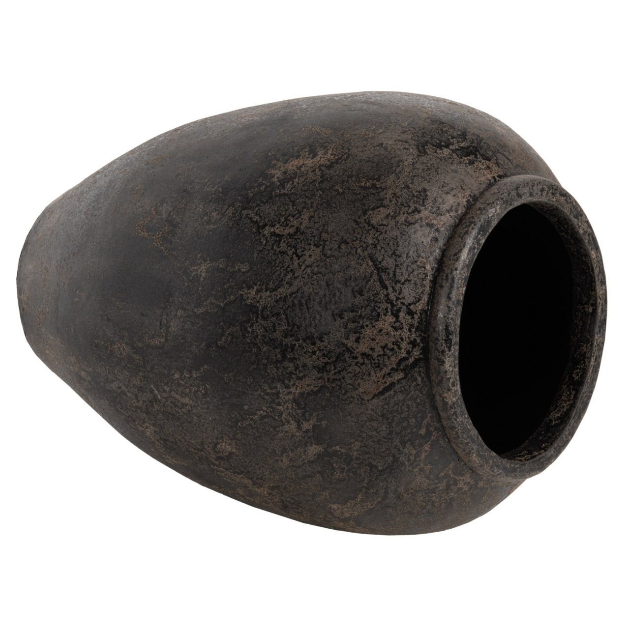 DECORATIVE FLOOR VASE SPARTA HM7934 TERRACOTA IN BLACK COLORING Φ66x85Hcm. [4]