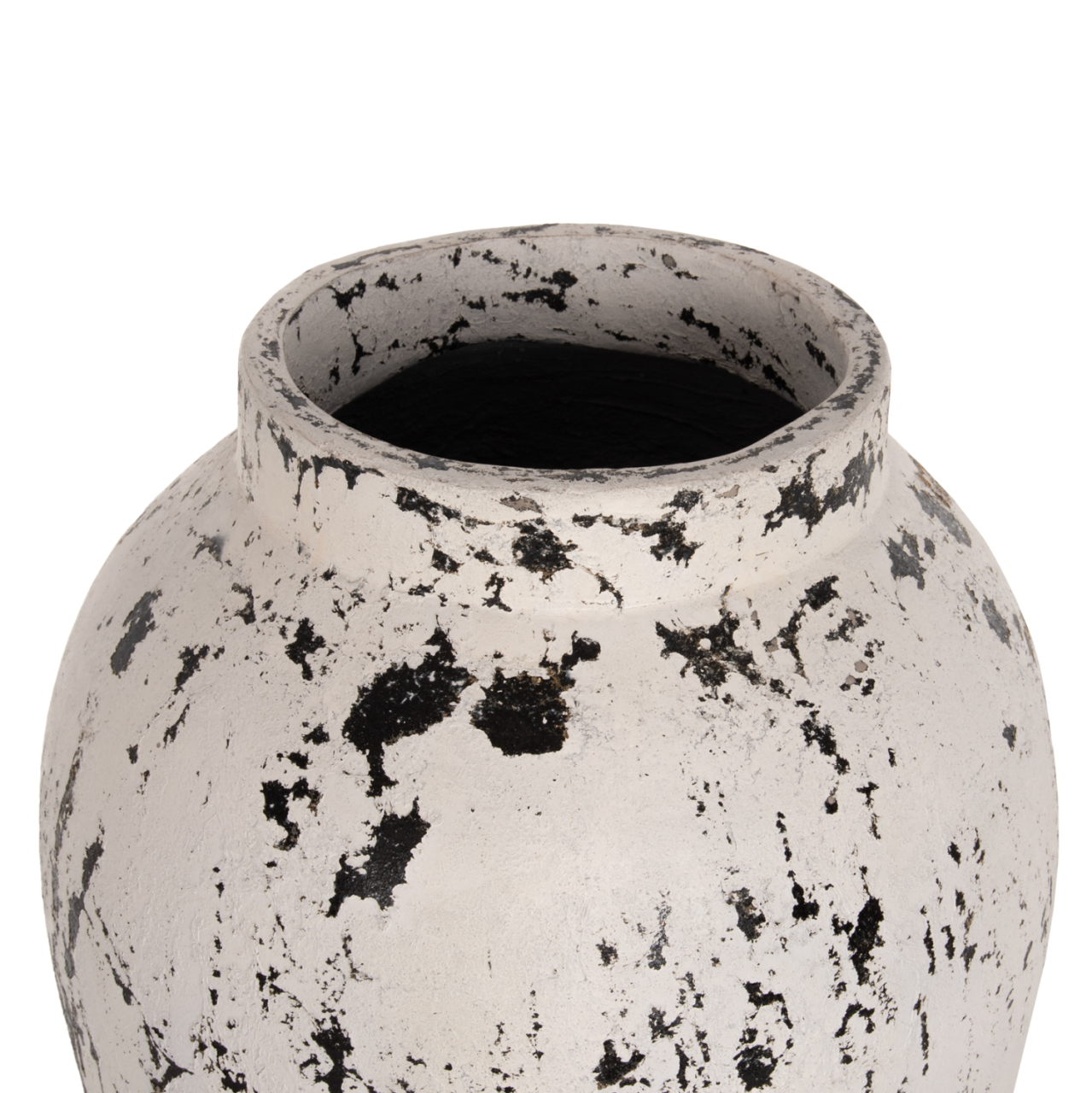 DECORATIVE FLOOR VASE WITH SAUCER-BASE LAUREL HM7937 TERRACOTTA IN WHITE PATINA Φ45x100Hcm. [5]