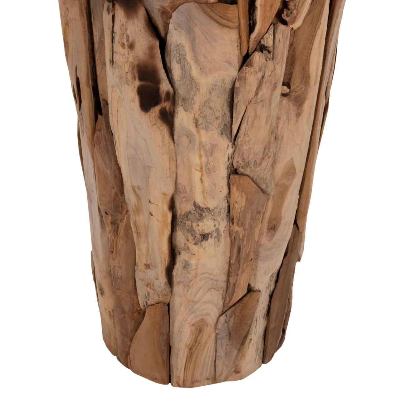 DECORATIVE FLOOR VASE ZENIA ΗΜ7921 RECYCLED TEAK WOOD PIECES IN NATURAL COLOR Φ60x120Hcm. [6]