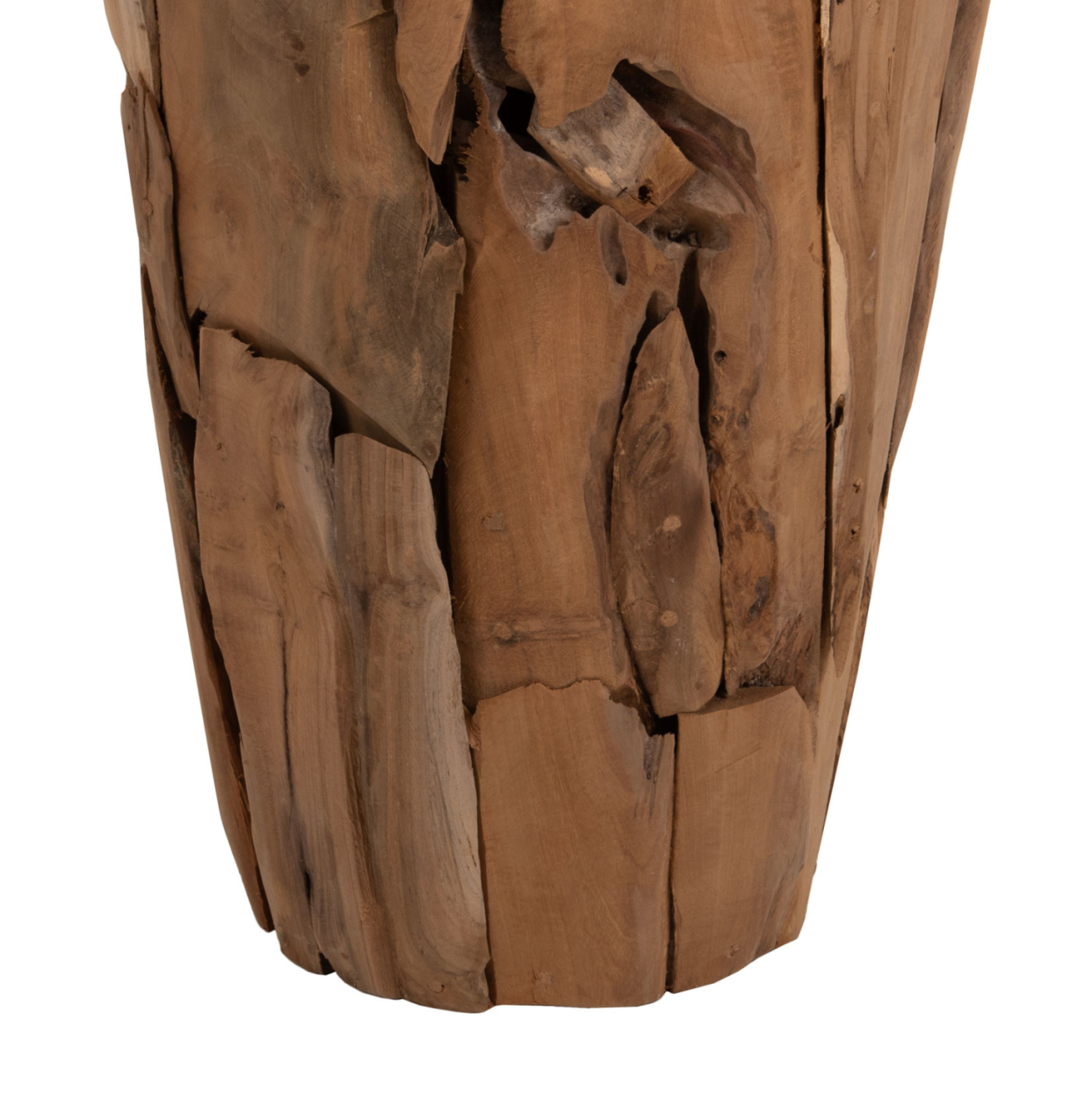 DECORATIVE FLOOR VASE ZENIA HM7920 RECYCLED TEAK WOOD PIECES IN NATURAL COLOR Φ40x80Hcm. [6]