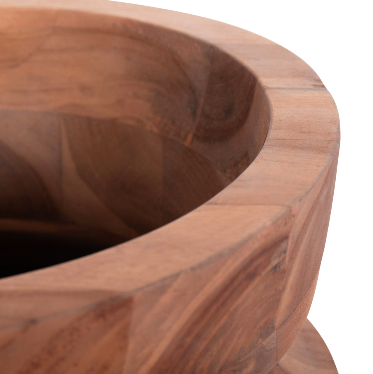 DECORATIVE FLOOR VASES 2PCS LINTER HM21140.01 FIBER CEMENT IN BLACK-TEAK WOOD 47H and 60Hcm. [6]