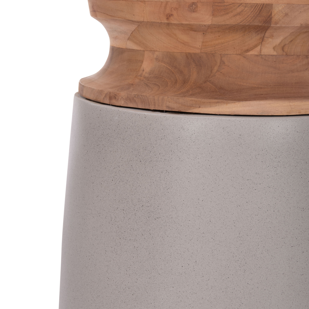 DECORATIVE FLOOR VASES 2PCS LINTER HM21140.03 FIBER CEMENT IN GREY-TEAK WOOD 47H and 60Hcm. [6]