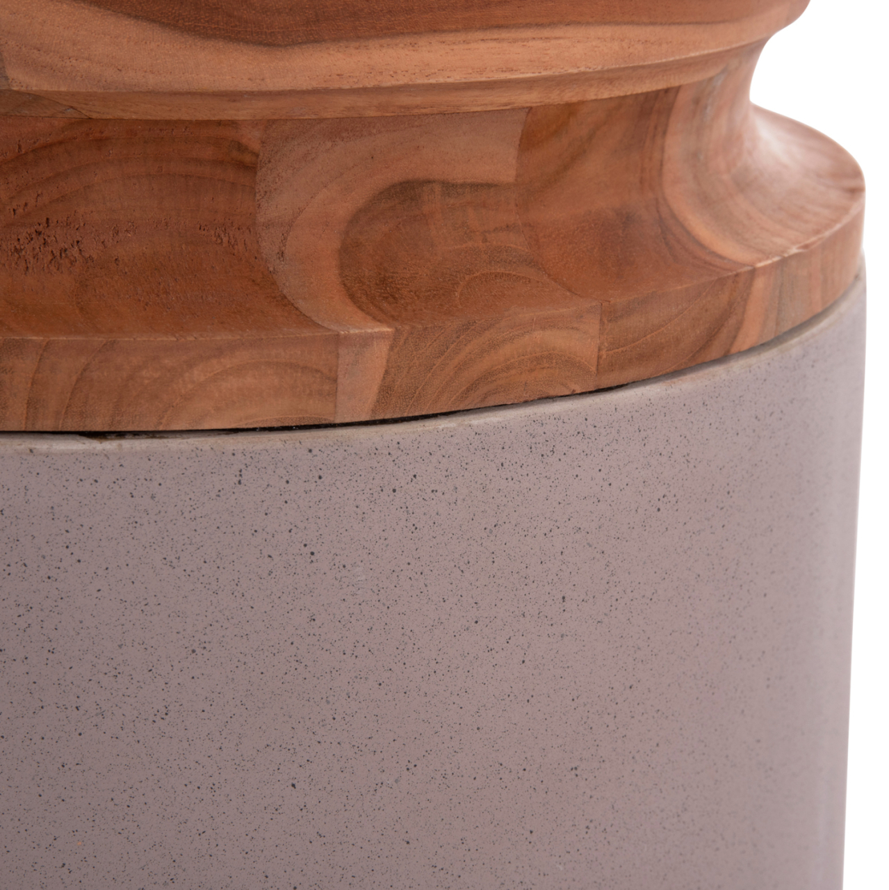DECORATIVE FLOOR VASES 2PCS LINTER HM21140.04 FIBER CEMENT IN TAUPE-TEAK WOOD 47H and 60Hcm. [6]