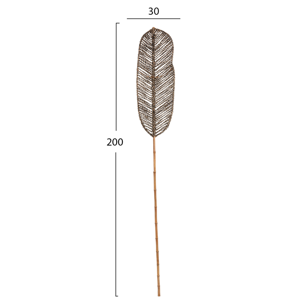 DECORATIVE LEAF HM7823.02 MADE OF BAMBOO AND SEAGRASS BLACK NATURAL 30x200x3Hcm. [2]