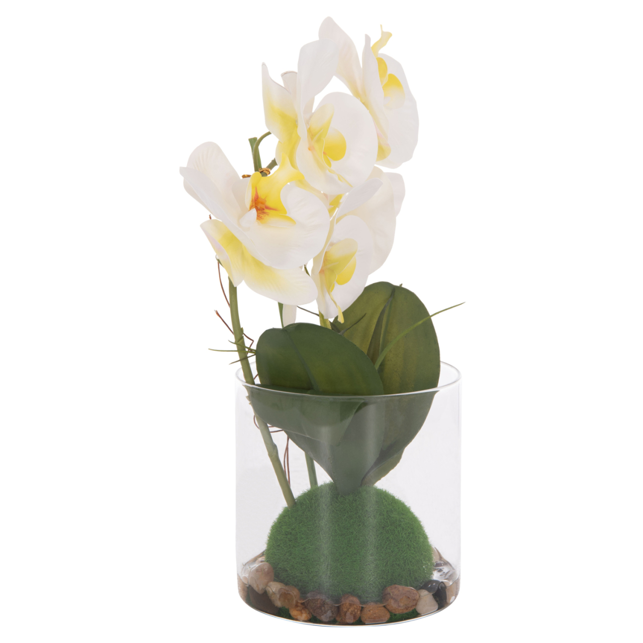 DECORATIVE SYNTHETIC PLANT HM4738 PHALAENOPSIS FLOWER IN GLASS POT 12x24x30Hcm. [7]
