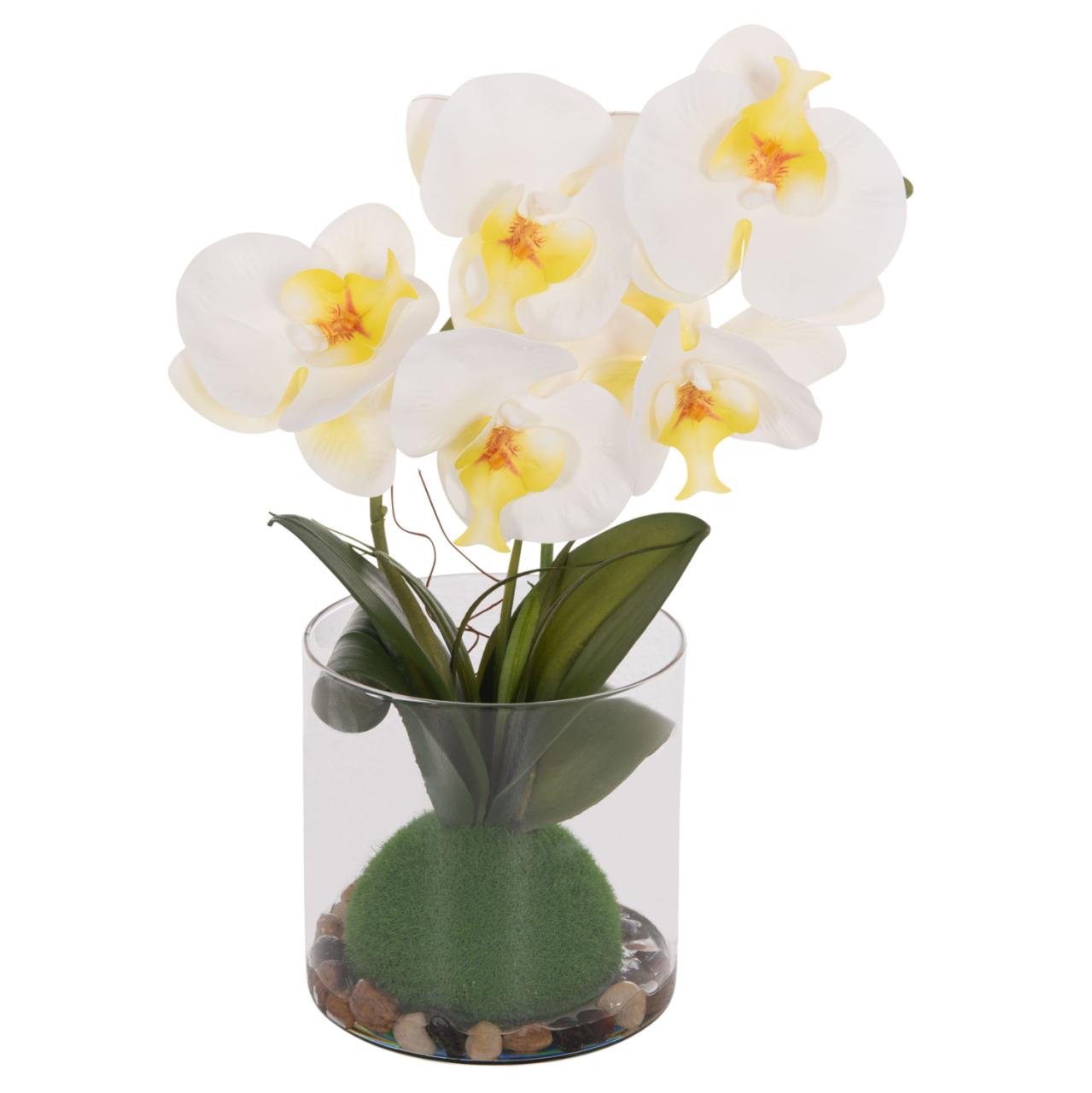 DECORATIVE SYNTHETIC PLANT HM4738 PHALAENOPSIS FLOWER IN GLASS POT 12x24x30Hcm. [3]