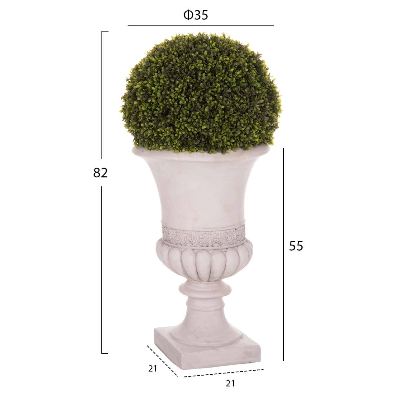 DECORATIVE SYNTHETIC PLANT IN AMPHORA HM4023 TOPIARY BOXWOOD 82H cm. [2]
