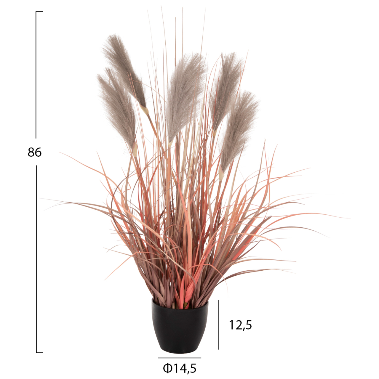 DECORATIVE SYNTHETIC PLANT IN POT HM4015 GRASS + FEATHERS Φ14,5x12,5-86Hcm. [2]