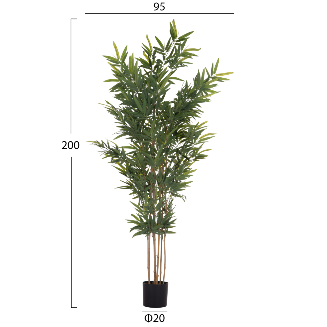DECORATIVE SYNTHETIC PLANT IN POT HM4737 BAMBOO 20x95x200Hcm. [2]