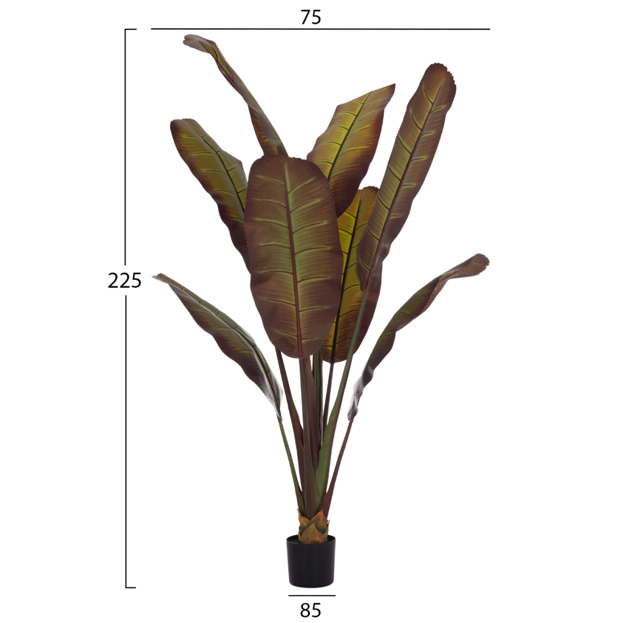 DECORATIVE SYNTHETIC PLANT IN POT HM4740 JAPANESE BANANA 85x75x225Hcm. [2]